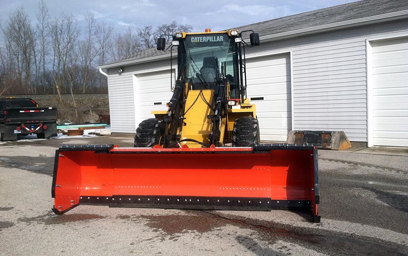 Telescoop payloader showplow expanding snow pusher